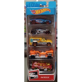 Hot Wheel HW Rescue 5 Pack Rogue Hog, Speed Trap, Rescue Duty, 5 Alarm, Nitro Ta