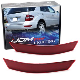 iJDMTOY OE-Spec Red Lens Rear Bumper Reflector Replacements Compatible With Mercedes 2008-2011 W164 M-Class ML320 ML350 ML450 ML550 ML63 AMG