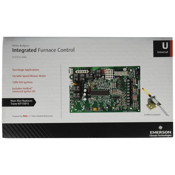Emerson 21V51U-843 Universal Integrated Furnace Control Kit with Variable Speed Circulator