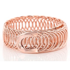 JTV 18k Yellow Gold, Rose Gold or Rhodium Over Bronze Curb Bangle Bracelet- Gold Bracelets for Women - 18k Gold Bracelet - Stackable Bracelets for Women - Silver Bracelets for Women- 8 Inches