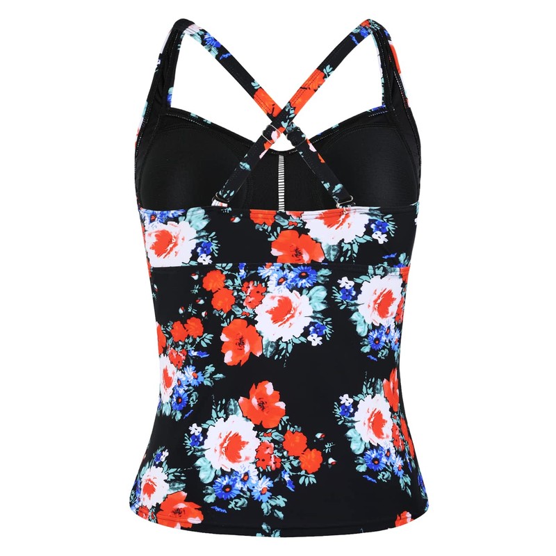 Hilor Women's Plus Size Tankini Bathing Suits Tummy Control Swimwear