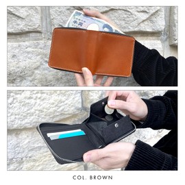 Trendy Yamagishi Tochigi Leather Wallet, Genuine Leather, Bifold Wallet, Round Zipper, Men's, Women's, Round Bifold Wallet, Compact, Luxury, Genuine Leather by Father, dark brown