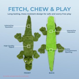 Best Pet Supplies Juguete de cocodrilo 2 en 1 Divertido para Perro sin Relleno, Grande