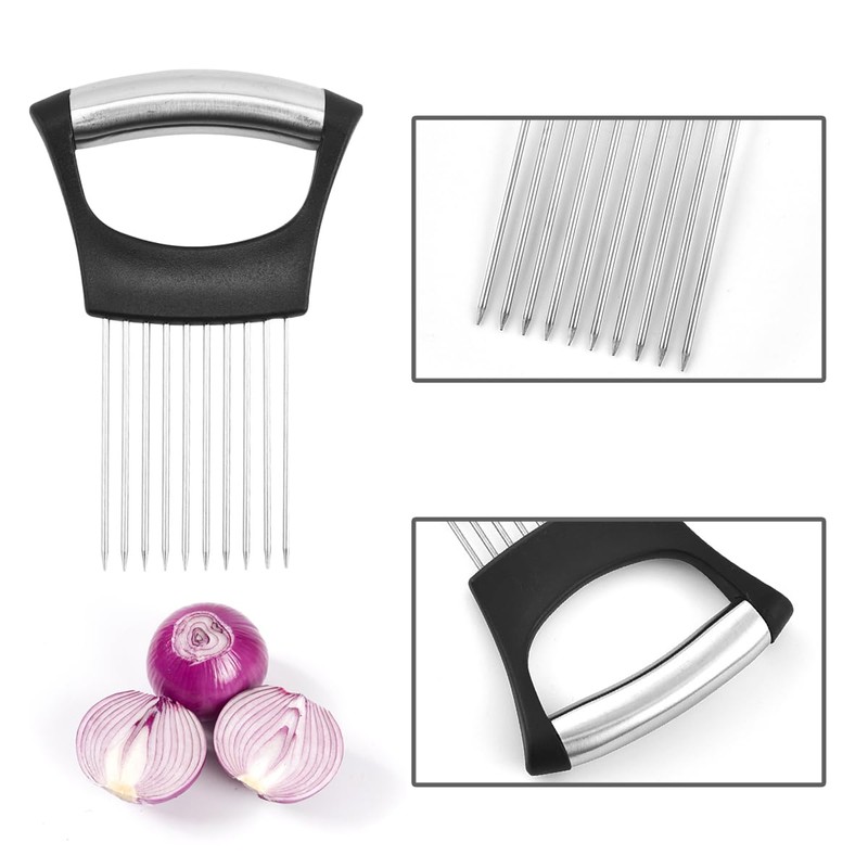 New Onion Slice Holder Stainless Steel Onion Holder for Slicing,