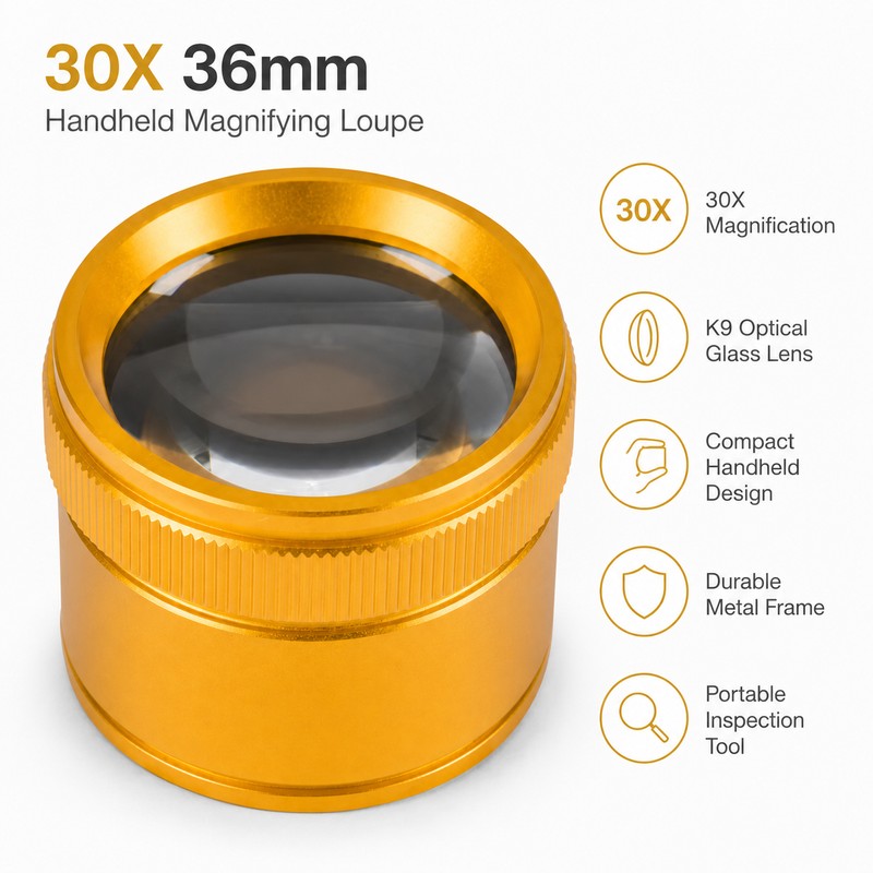 30X Handheld Magnifying Loupe for Precision Inspection – 36mm K9