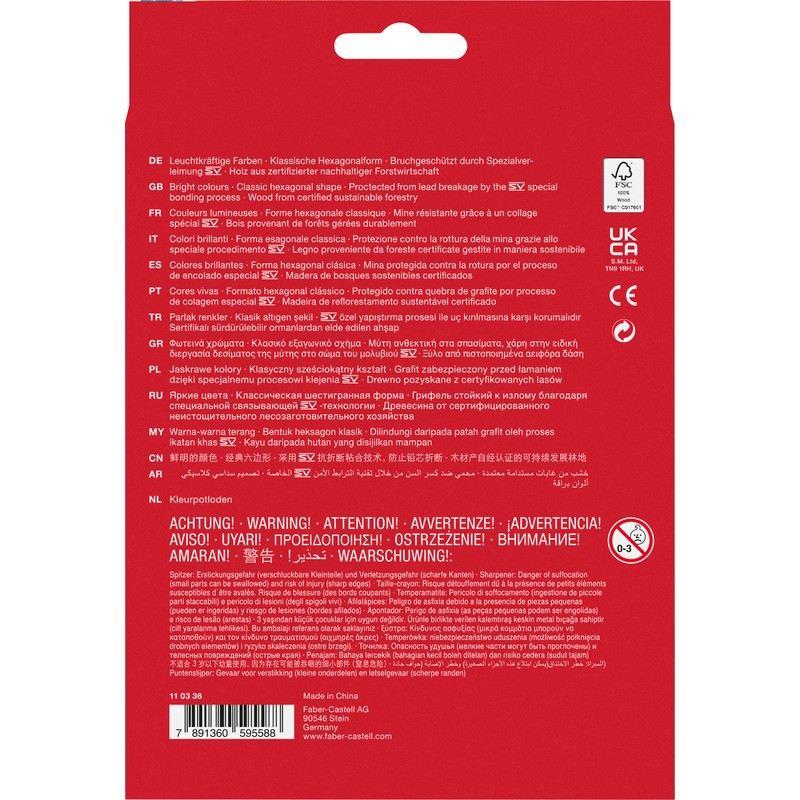 Faber-Castell 110336 Coloured Pencil, 36 Pieces