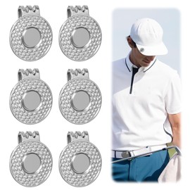 6pcs Magnetic Golf Ball Marker Hat Clip, Golf Marker Hat Clip for Men Women Golfs Hats Clips Silver Caps Holder Professional Golfs Training Accessories for Putting Green Caps Pants Gloves Belts