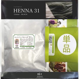 Henna, Kanoko no Herbal Henna No. 31 (Color: Not Too Black), Single Item, Brush Brush Not Included, Henna Color
