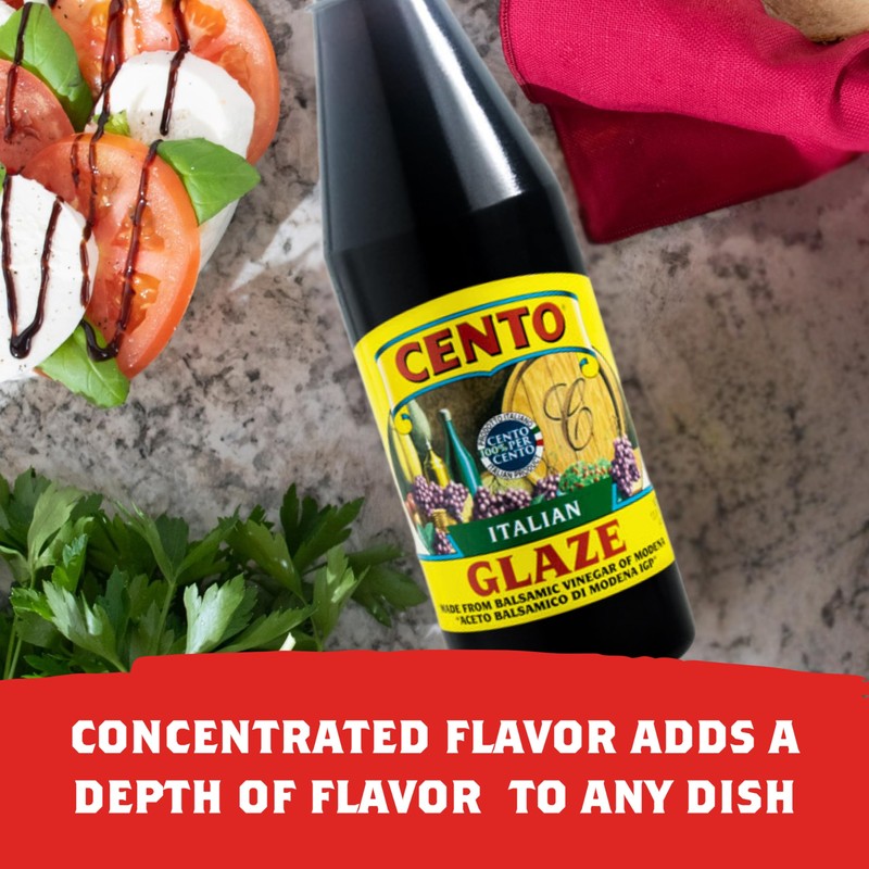 Cento Italian Balsamic Glaze, 13.8 Oz, Balsamic Vinegar of Modena,