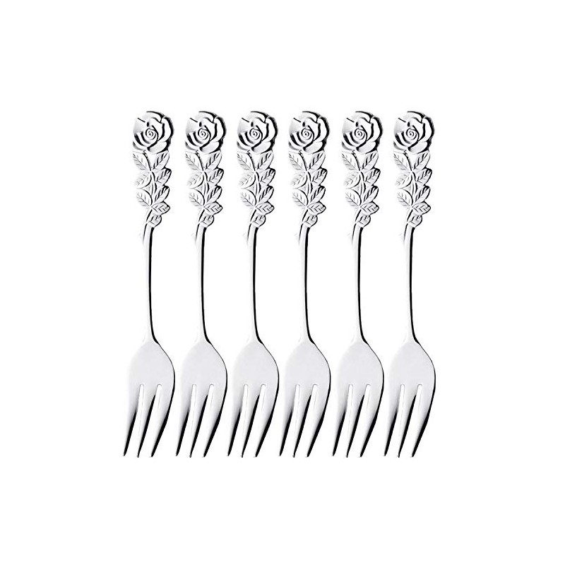 Takakuwa Metal 519293 Rose Cutlery, Himefork, Set of 6