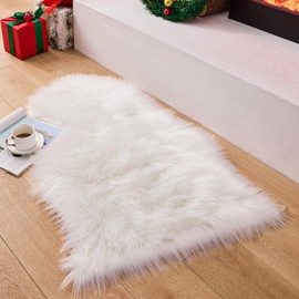 Sxyhkj, faux non-slip short fur rug, rabbit fur imitation, living room, bedroom, children's room, as a faux bed rug or mat, for a chair, stool, sofa