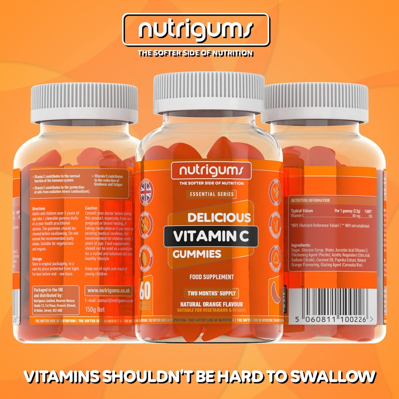 Vitamin C | 60 Orange Flavour Gummies | Two Month