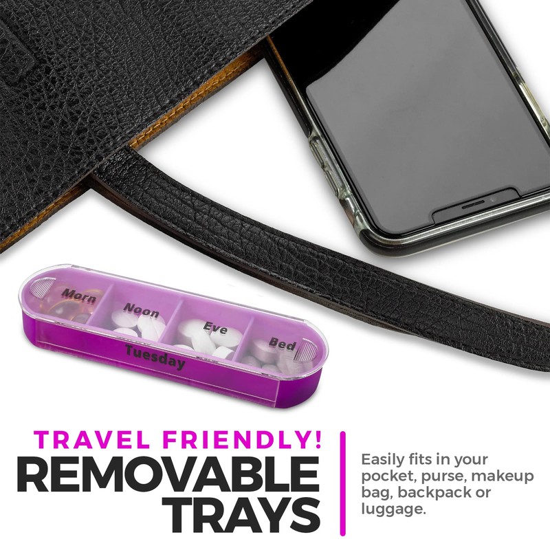 MEDca Weekly Pill Organiser, Four Times a Day, Pack of