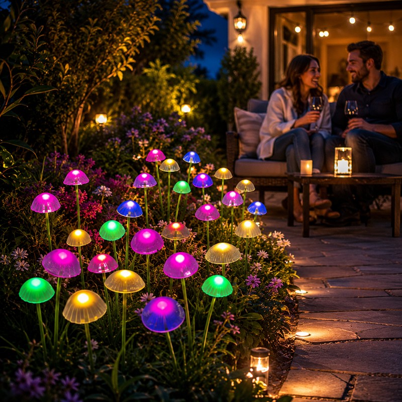 Solar Mushroom Garden Lights for Outdoor Decor – Dual Mode