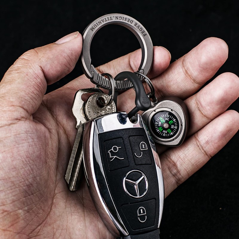 TISUR Titanium D-Ring Black for Smart Key D-Can DIY Leather