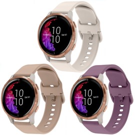 ViCRiOR Bands Compatible with Garmin Venu Smart Watch, Quick Release Soft Silicone Fadeless Pattern Printed Floral Replacement Band for Garmin Vivoactive 3 / Vivomove Luxe / Vivomove HR