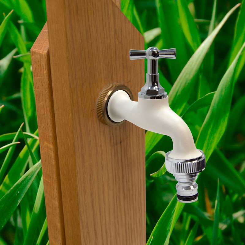 S&M COLORTAPS 590227 Adjustable Garden Tap ½ White with Automatic