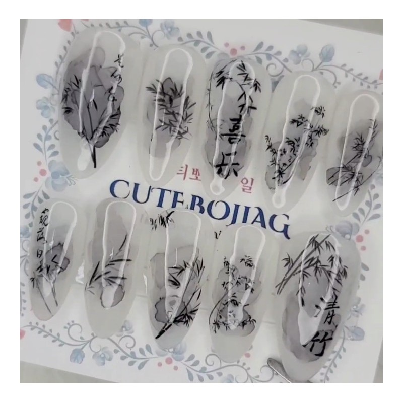 Mukjukdo handmade nail tip - Oval M / 묵죽도 수제네일팁