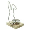 FRANK FLECHTWAREN Tea Light Holder Rabbit Cast Aluminium Mango Wood