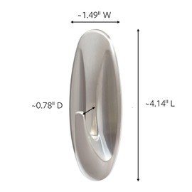 Command Large Designer Hook, Holds up to 5 lb, 1 Wall Hook with 2 Command Strips, Brushed Nickel Color, Damage Free Hanging Hooks for Hanging Decorations in Living Spaces