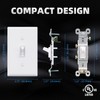 ELEGRP Single Pole Toggle Light Switch with Plate, 15 Amp,