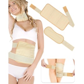 2 Pcs Castor Oil Pack Wrap for Liver,Stomach,Neck,Knee,Foot & Entire Body,Reusable Compress Pack for Women Men Wrap Kit for Hot/Cold Compress with Adjustable Strap,Castor Oil Not Included