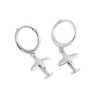 Cute Airplane Dangle Small Hoop Earrings for Women 925 Sterling