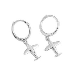 Cute Airplane Dangle Small Hoop Earrings for Women 925 Sterling Silver with Charms Hypoallergenic Aircraft Plane Drop Huggie Hoops Cartilage Dainty Airline Jewelry Souvenir