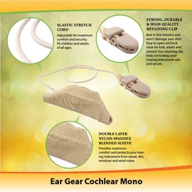 Ear Gear Cochlear Mono – Protect Implants from Dirt, Sweat, Moisture, Loss, Wind – Fits most Cochlear, Advanced Bionics, and Medel Processors