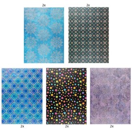 Ideen mit Herz Decorative Paper | Motif Transparent Paper Deluxe | Embossed, Coloured | Spot Varnish Refined | DIN A4 | 150 g/m² | 10 Sheets | Craft Paper with Pattern (Ornaments)