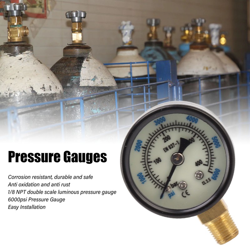 6000psi Dual Scale Pressure Gauge 1/8 Npt Connection Pressure Gauge