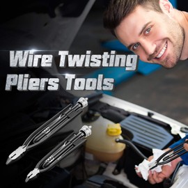Mudder 2 Pieces Aircraft Safety Wire Twisting Pliers Tools Wire Twist Pliers 9 Inch 6 Inch for Aircraft Auto Industry(Black)