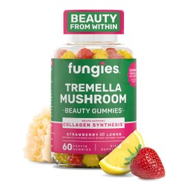 Fungies Tremella Mushroom Gummies, Mixed Strawberry & Lemon Flavor - Mushroom Herbal Supplement Gummy for Adults Supports Collagen Synthesis, Healthy Skin & Healthy Aging - Beauty Gummies 60 Servings