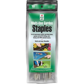 Fabric & Garden Staples (Use to Hold Down Soaker and Drip Hoses, Netting, Turf, Burlap and Other Ground Covers) 6 inch, 10 Staples