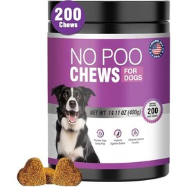 No Poo Chews for Dogs-Coprophagia Stool Eating Deterrent for Dogs-Digestive Enzymes - Gut Health & Immune Supports-Chicken Flavor 200 Chews