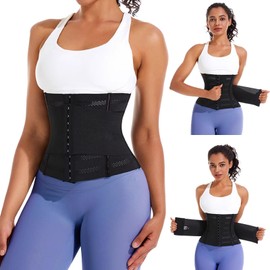 Yixinly Slimming Belt, Waist Trainer, Women's Fitness Waist Trainer, Corset, Women's Tummy Control Waist Trainer, Waist Shaper, Abdominal Belt for Men and Women, Black, black