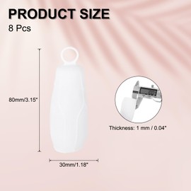 PATIKIL 8 Pack Silicone Travel Sleeves for Toiletries Elastic Leak Proofing Bottle Cover Travel Essentials for Women Men Travel Size Toiletries, White