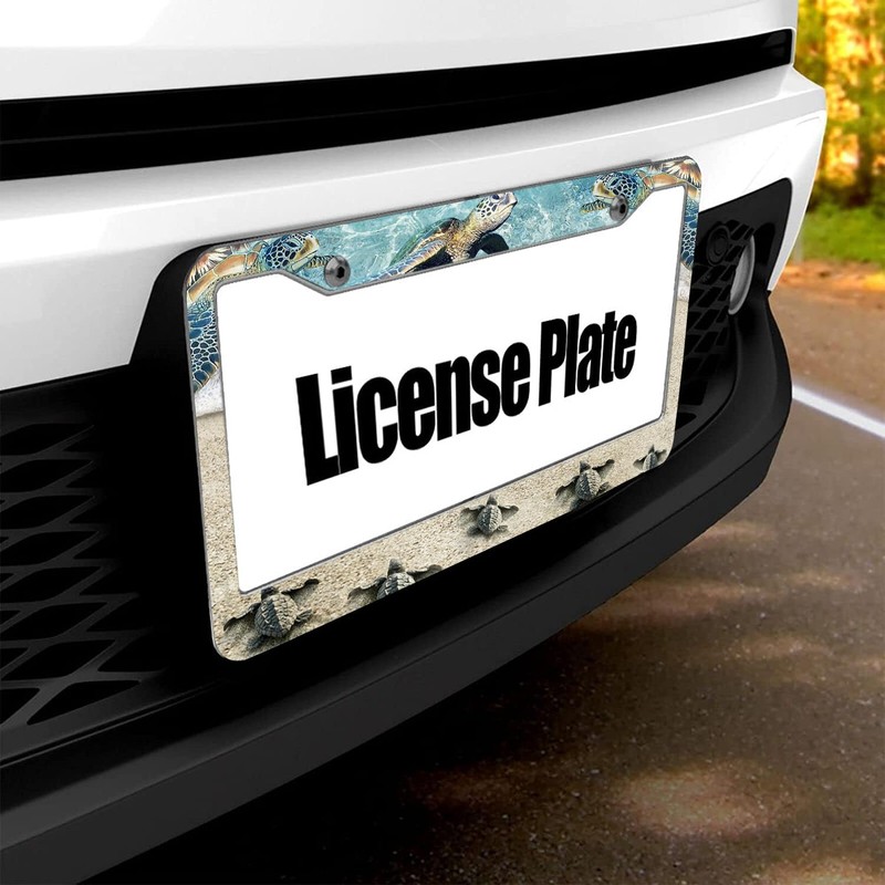 Sea Turtle License Plate Frames Beach License Plate Holder Covers