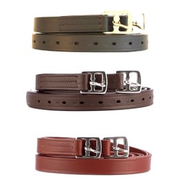 SIE 46”/ 48” / 54” / 56" / 60” English Premium Leather Stirrup Leathers Kids/Adult (Chestnut, 46")