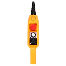 MECCANIXITY Emergency Hoist Crane Push Button Switch, Up Down Rain Proof Switch Pendant Control Station Momentary, 2 Way Yellow