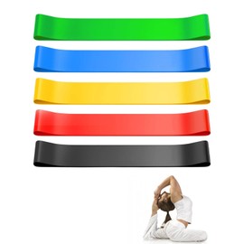 TPZORJX 5 pcs loop band fitness,stretchband fitness,5 Levels of Resistance Loop Gym Bands Yoga Band Fitness Bands Strength Training Home Workout Sports Exercise Straps