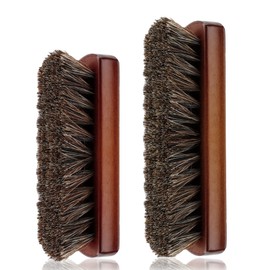 Shoe Brush, 2 Pcs Boot Brush, Shoe Cleaning Brush Polish Brush Horsehair Brush Shoe Kit Shoe Cleaner Brush Leather Cleaning Brush Shoe Shine Brush Horsehair Shoe Brush Dauber Applicators for Leather