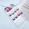 24Pcs Red Blue White Star Press on Nails Short Square