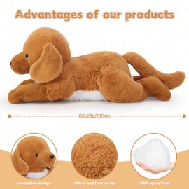 Tezituor Giant Dog Stuffed Animal, 31.5" Large Golden Retriever Plush Toy Cuddly Dog Plush Pillow, Realistic Puppy Plushies for Kids Birthday