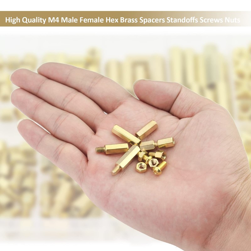 180 Pieces M4 Male Female Hex Brass Standoffs Spacers Screws