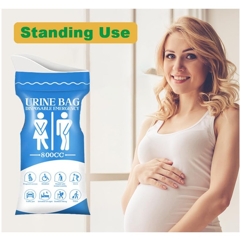10 Pack Disposable Emergency Urinal Bag, Portable Camping Pee Bags,