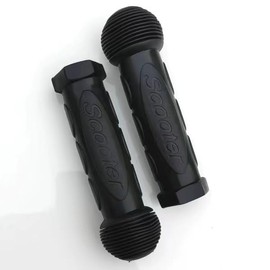 Syvrac 1Pair(2PCS) Scooter Child Kids Bicycle Grip Anti-Slip Handlebar 22MM Silica-Gel Material Holes Children Bike Accessory (Black)
