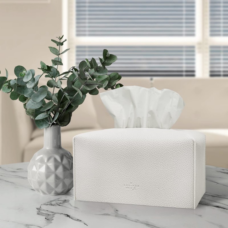 carrotez Tissue Box Cover, [Refined] Modern PU Leather Rectangular Tissue