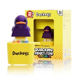 Quackey - Fidget Toy that Quacks! Duck Quacking Keychain, Funny Quacking Duck Keychain, USB Rechargeable Sensory Button Quacking Duck Toy Keychain:_Purple