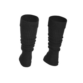 Steven Cotton Calf Warmer for Girls, Rollable Warm and Comfortable Cuffs for Children, Ribbed Unusual Stylish Gift for Boys Dancers, Available in Various Colours, black